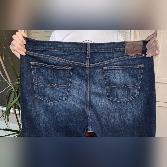 42 men LUCKY BRAND 429 Classic Straight Dark Blue Jean 42x32 -> 42x31 - Picture 8 of 14